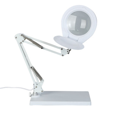 Kính lúp để bàn có đèn TERINO DE-78W (phóng đại 10X và 20X, Led, màu trắng) - Hàng chính hãng