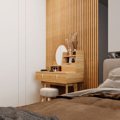 Bàn trang điểm phòng ngủ hiện đại BLUEWOOD BTD-001 gỗ MDF lõi xanh chống ẩm