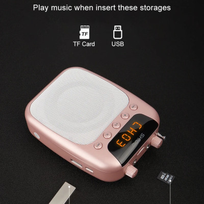 Tặng Kèm Micro Không Dây Trị Giá 199K - Loa Trợ Giảng Có Dây Shidu SD-S358 Công Suất Loa 10W Kết Nối Bluetooth,FM, Dung Lượng Pin 2500mAh Sử Dụng Lên Tới 15h. SHIDU S358 10W Wireless Mini Amplifier Meeting Guide Headset Micro Wireless - Hàng Chính Hãng