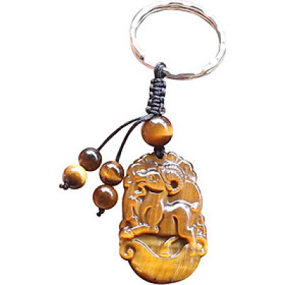 Móc Khóa 12 Con Giáp Đá Mắt Hổ Tuổi Mùi Ngọc Quý Gemstones MK12