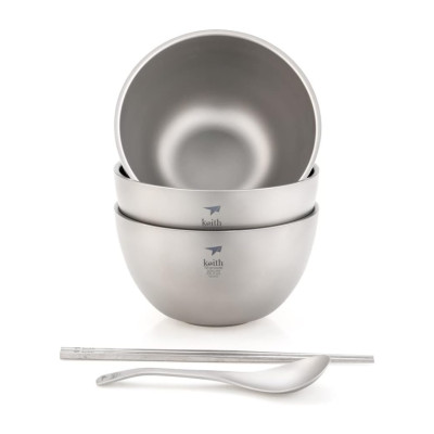 Tô chén ăn cách nhiệt 2 lớp Titanium Keith Ti5355 - 850ml