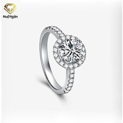 Nhẫn bạc Ý 925 Huệ Ngân - 4 chấu đính đá 7li RR1681