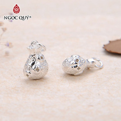 Charm bạc túi tài lộc treo - Ngọc Quý Gemstones
