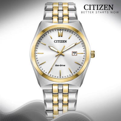 Đồng Hồ Nam Citizen Dây Kim Loại Máy Eco-Drive BM7334-58B - Mặt Trắng