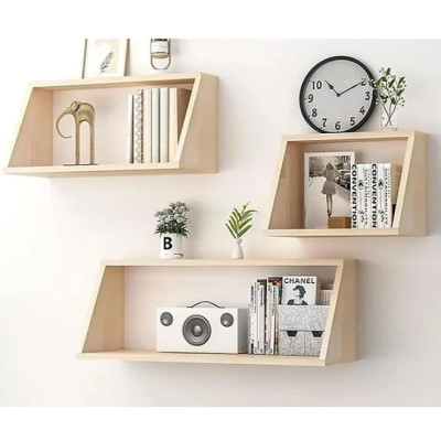 Kệ Gỗ Trang Trí Treo Tường Hình Thang Tundo CTKT509 KT 40/60/80x25x30cm