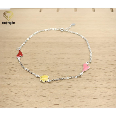 Lắc chân bạc Ý 925 Huệ Ngân-Chú Cá Vui nhộn RYBJ50025