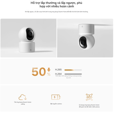 Camera 360° Xiaomi - Hàng chính hãng - Camera quan sát Mi 360° 1080P Mi Home Security có đèn hồng ngoại, kết nối wifi