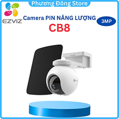Camera Quay quét Wi-Fi pin sạc EZVIZ CB8 2K kèm tấm pin sạc năng lượng mặt trời - Hàng Chính Hãng