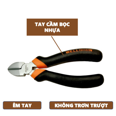 Kìm cắt dây - Kìm cắt dây điện đa năng, tay cầm bọc nhựa cao cấp - Cắt đường kính sản phẩm đến 150mm ( 6 inch )