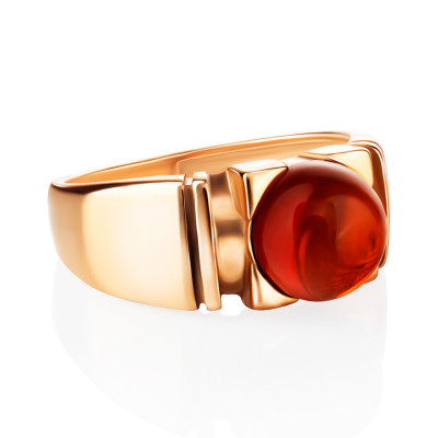 Nhẫn Hổ Phách Baltic Cognac Vàng 14K