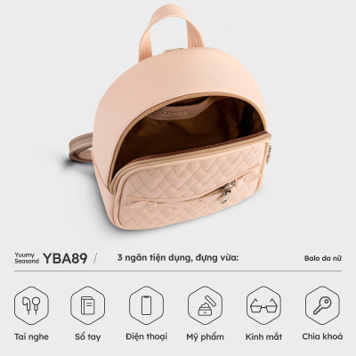 Balo Yuumy ( Thời trang nữ thiết kế khóa kéo cách điệu - Balo da Seasand YBA89 )