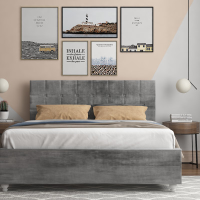 Giường ngủ thông minh bọc nhung  ngăn chứa đồ lớn Juno Sofa