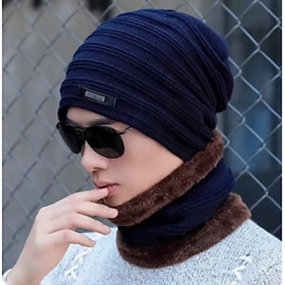 Khăn choàng nam mũ len nam khăn quàng cổ nón len nam dona21121402 