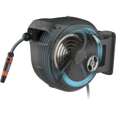 Bộ vòi tưới treo tường dây cuốn tự động 25m Gardena 18620-20