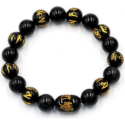 Vòng tay chuỗi hạt đá thạch anh đen Thái tuế phù DTTD1