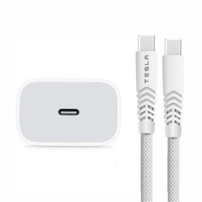Combo sạc nhanh hàng chính hãng TESLA TL12CBC 36W GaN USB-C (C to C) | Bảo hành 12 tháng 1 đổi 1 | Made in Việt Nam