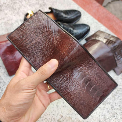 Ví đà điểu dáng ngang dễ sử dụng. 2 mặt da đà điểu!