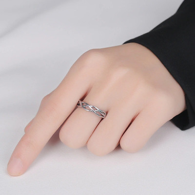 Nhẫn Đôi Bạc Nhẫn Cặp Bạc - Tình Yêu Vô Bờ Bến- BẠC HIỂU MINH NC645