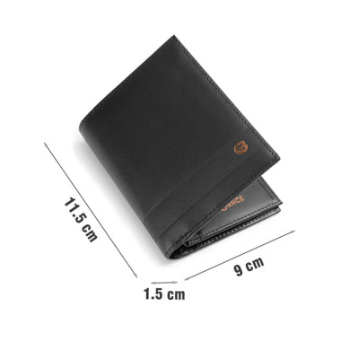 Ví Nam Da Thật Hàng Hiệu GENCE C15 Chất Liệu Da Bò Cao Cấp Màu Đen Dáng Dọc