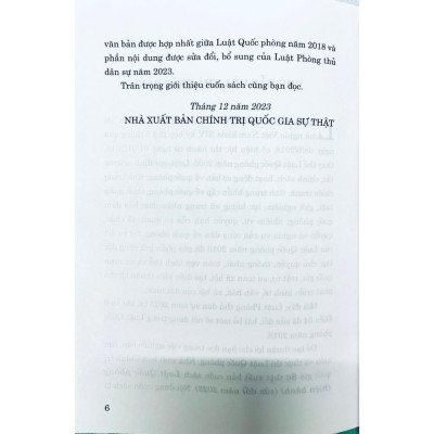 Sách - Luật Quốc Phòng (Hiện Hành) (Sửa Đổi Năm 2023) - NXB Chính Trị Quốc Gia