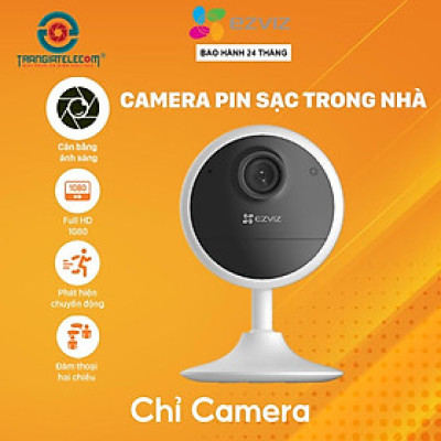 Camera WiFi EZVIZ CB1 Không Dây Pin Sạc 1600 mAh, Đàm Thoại 2 Chiều Trong Nhà - TRANGIATELECOM Hàng nhập khẩu