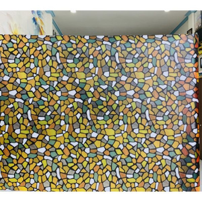 Decal dán kính mờ sỏi đá sắc màu - Decal dán kính phòng khách - phòng ngủ - khách sạn - nhà hàng  - decal dan kinh Binbin DK53