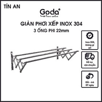 Giàn phơi xếp ống 22mm inox 304 thông minh cao cấp Goda loại 1 mét GD-141b