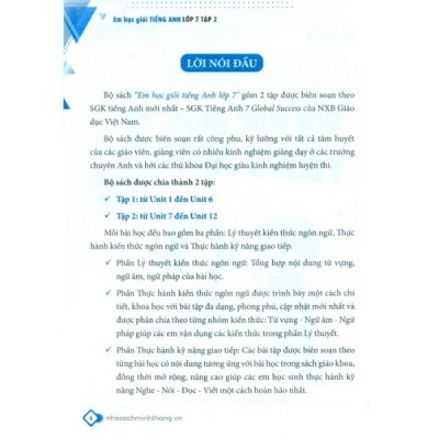 GLOBAL SUCCESS - Em Học Giỏi Tiếng Anh Lớp 7 - Tập 2 (Có Đáp Án)