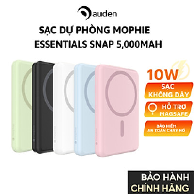 Sạc dự phòng mophie Essentials Snap+ 5,000mAh, hỗ trợ sạc từ tính - Hàng chính hãng