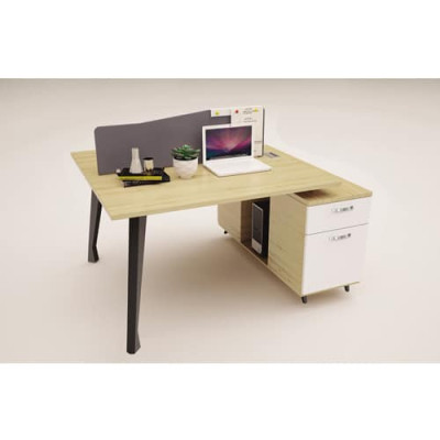 Bàn làm việc chân sắt Juno Sofa NT 1904B12-2H kèm hộc kéo 140 x 120 x 75 cm