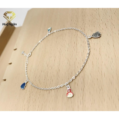 Lắc chân bạc Ý 925 Huệ Ngân- FISH and RABBIT RYBJ50033