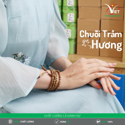 Chuỗi Trầm Thiên Nhiên Kiểu Đốt Trúc Hiện Đại Màu Chocolate- Có Thể Đeo Như Dây Chuyền Rất Đẹp