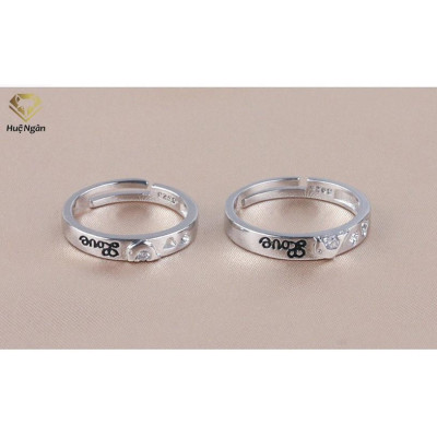 Nhẫn đôi bạc Ý 925 Huệ Ngân- Cá heo thủy chung RR1146