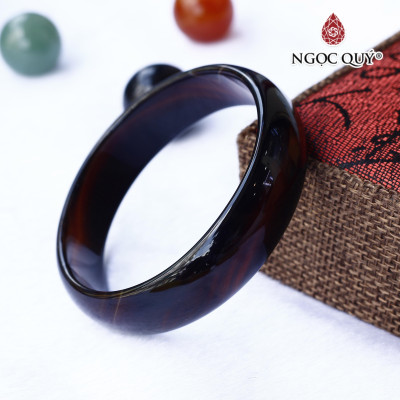 Vòng đá mã não nâu đậm Ni58 - Ngọc Quý Gemstones