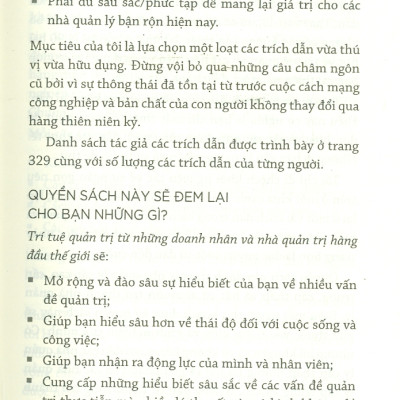 Trí Tuệ Quản Trị Từ Những Doanh Nhân Và Nhà Quản Trị Hàng Đầu Thế Giới
