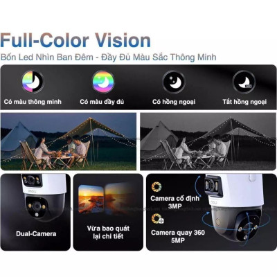 Camera Wifi 2 Mắt Kép Ngoài Trời IMOU S7XP / S7XEP / S7XFP xoay 360 độ, Cruiser Dual Đàm Thoại 2 Chiều - TRANGIATELECOM Hàng chính hãƞg Hàng nhập khẩu