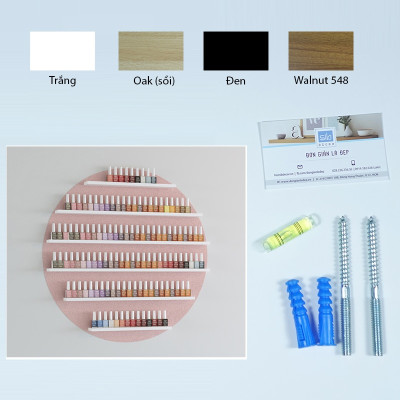 [Tặng phụ kiện khoan tường] Kệ Gắn Tường Spa, Nail, Kệ Sơn Móng SIB Deor Rộng 10cm, Dài 20cm Đến 50cm KT010