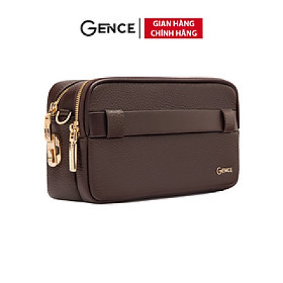 Ví Da Cầm Tay Clutch Nam Chính Hãng GENCE RB09 Da Bò Khóa Vân Tay Cao Cấp Màu Nâu