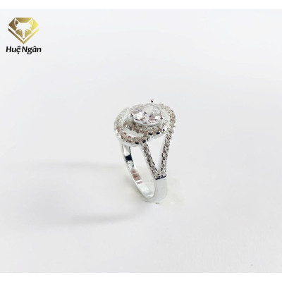 Nhẫn bạc Ý 925 Huệ Ngân - Nhẫn Tim xinh Đính Đá RR1537