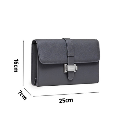 Ví Cầm Tay Công Sở Clutch Nam GENCE HT08 Da Bò Cao Cấp Màu Ghi Xám