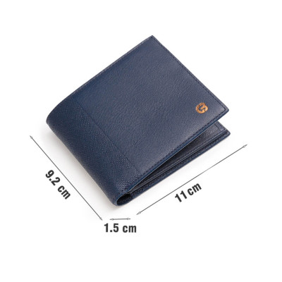 Ví nam Gence dáng ngang da bò Swift màu xanh C18