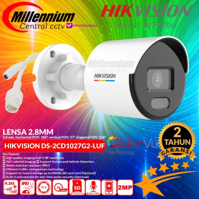 Camera IP Colorvu 2MP HIKVISION DS-2CD1027G2-L và DS-2CD1027G2-LUF- Hàng Chính Hãng