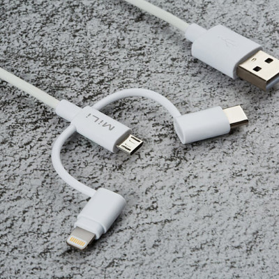 Dây Cáp Sạc 3 Trong 1 MicroUSB/USB Type-C/Li - MiLi 1m - HI-L31 - Hàng Chính Hãng