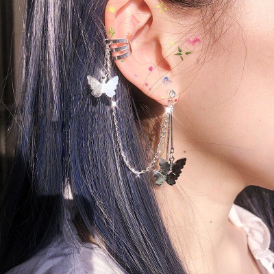 Khuyên tai cánh bướm 3D kẹp vành trên khí chất phong cách Hàn Quốc