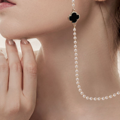 Dây đeo gọng kính cỏ 3 lá đen may mắn quà tặng đặc biệt team 4 mắt phụ kiện kính thời trang siêu hot