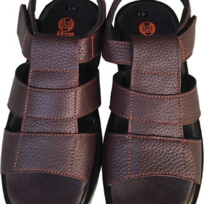 Giày sandal nam Trường Hải da bò thật mềm mại màu nâu đế PU nhẹ nhàng không trơn hình ảnh thật SD0474