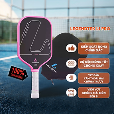 Vợt Pickleball Legendtek L1 Pro Cao Cấp - Hồng - Lõi Poly Siêu Nhẹ, Mặt Carbon Cường Lực, Kiểm Soát Toàn Diện