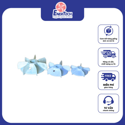 Cánh quạt nhựa cho motor công nghiệp (động cơ điện công nghiệp) 1 pha 1 tụ framesize 80 4P (6 cánh)