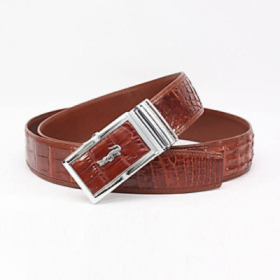 Thắt Lưng Nam Da Cá Sấu Thật KEM Leather [HÀNG CAO CẤP] Dây Nịt Da Cá Sấu Thật Dây Liền Nguyên Con Phần Da Bụng Trơn Màu Nâu Đỏ Cao Cấp KEMTL03 Bảo Hành Chính Hãng 24 Tháng