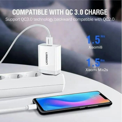 Ugreen UG60271CD179TK 5V 4.5A sạc siêu nhanh usb chuẩn qc3.0 màu trắng - HÀNG CHÍNH HÃNG